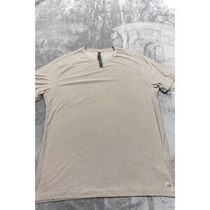 NEW Vuori Men's XL Beige Strato Tee Short Sleeve Crew Neck Pima Cotton Active